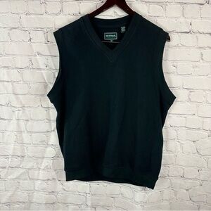 bolle golf Black Sleeveless V-Neck Sweater Vest sz M 100% cotton